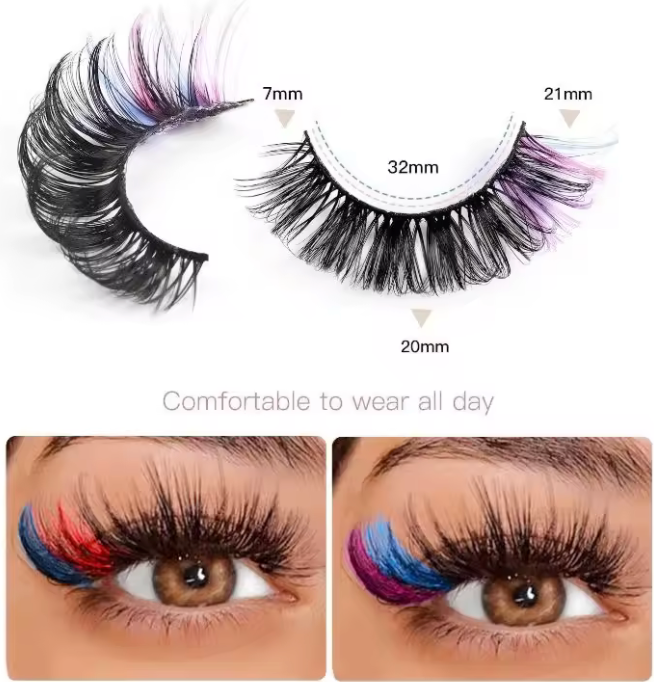 Coloured Eye Lashes